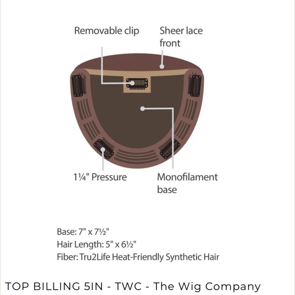 🆕RAQUEL WELCH Topper 5-inch Top-of-the-head hairpiece RL6/30 Copper Mahogany - Picture 7 of 10